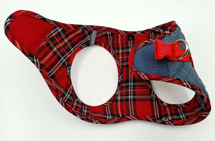 Step-In Harness - Red Plaid & Denim