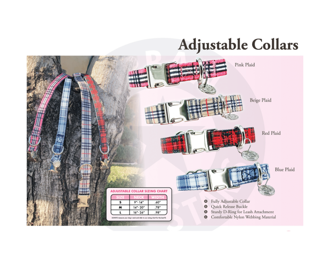 Adjustable Collar - Pink Plaid