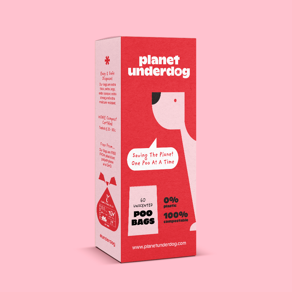 120 Box Compostable Poo Bags - Red
