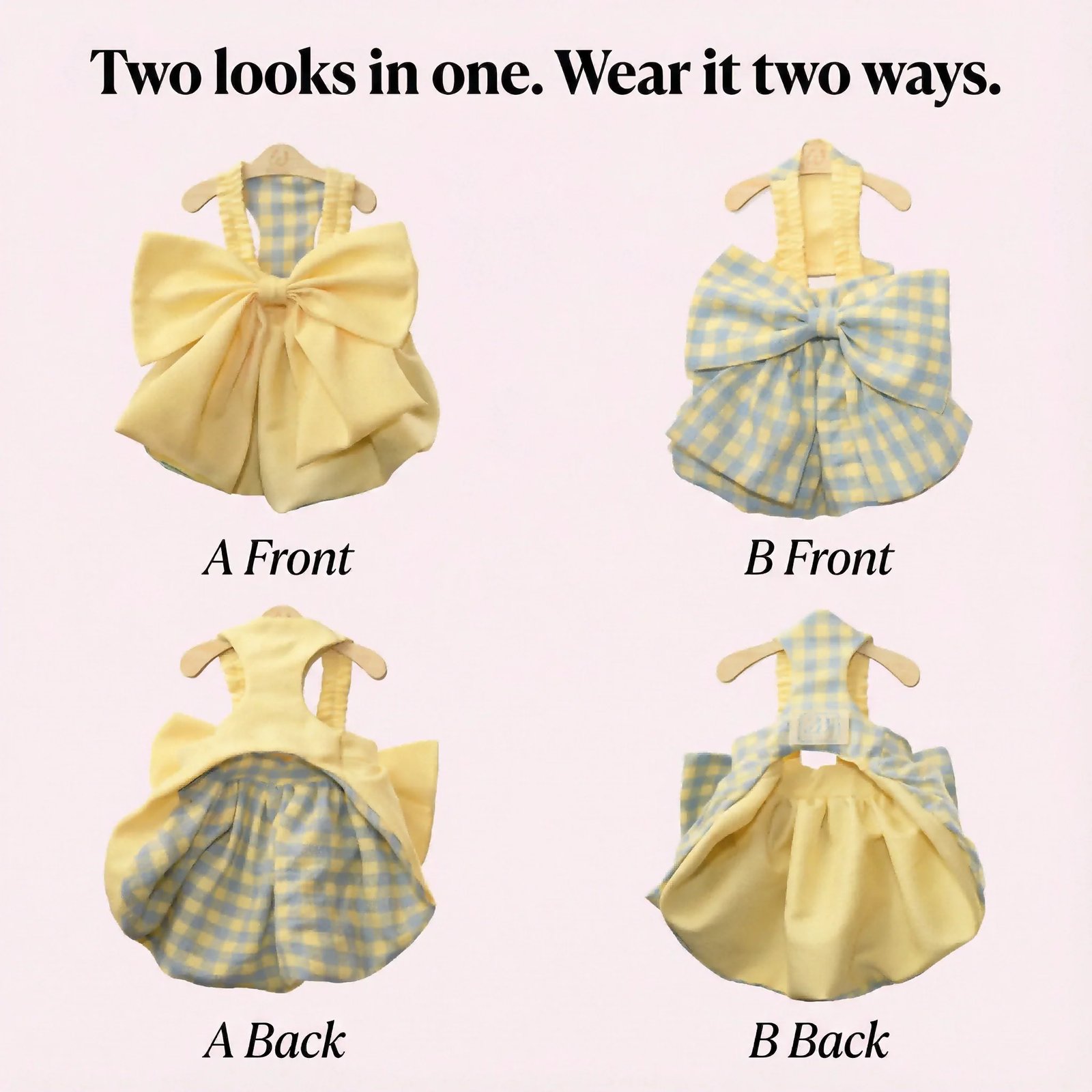 Lemon Breeze Gingham Bow Dress