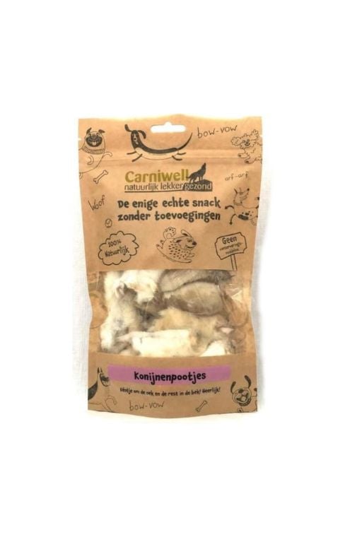 Carniwell Rabbit Feet With Fur 100g
