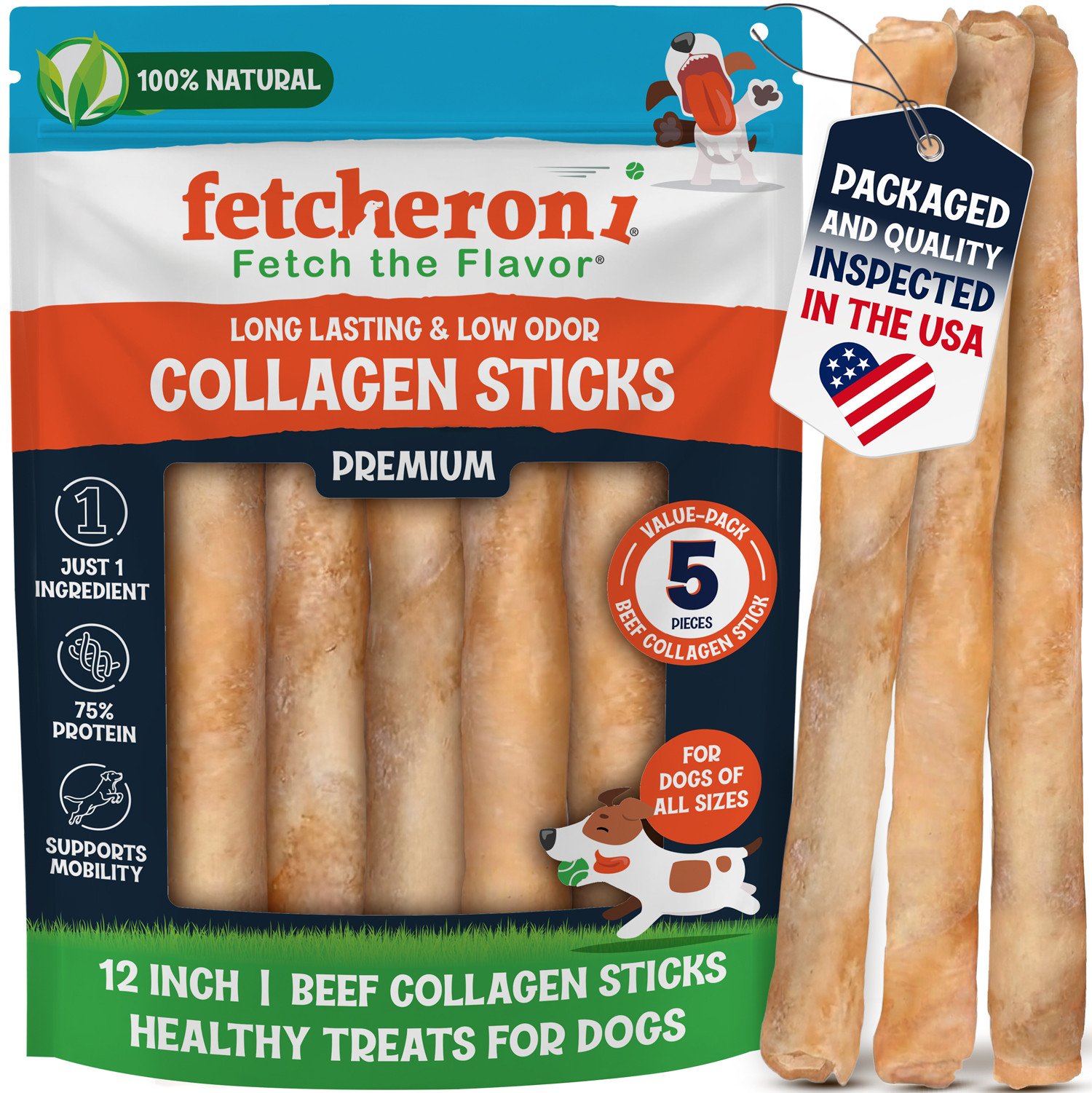 12-Inch Beef Collagen Sticks