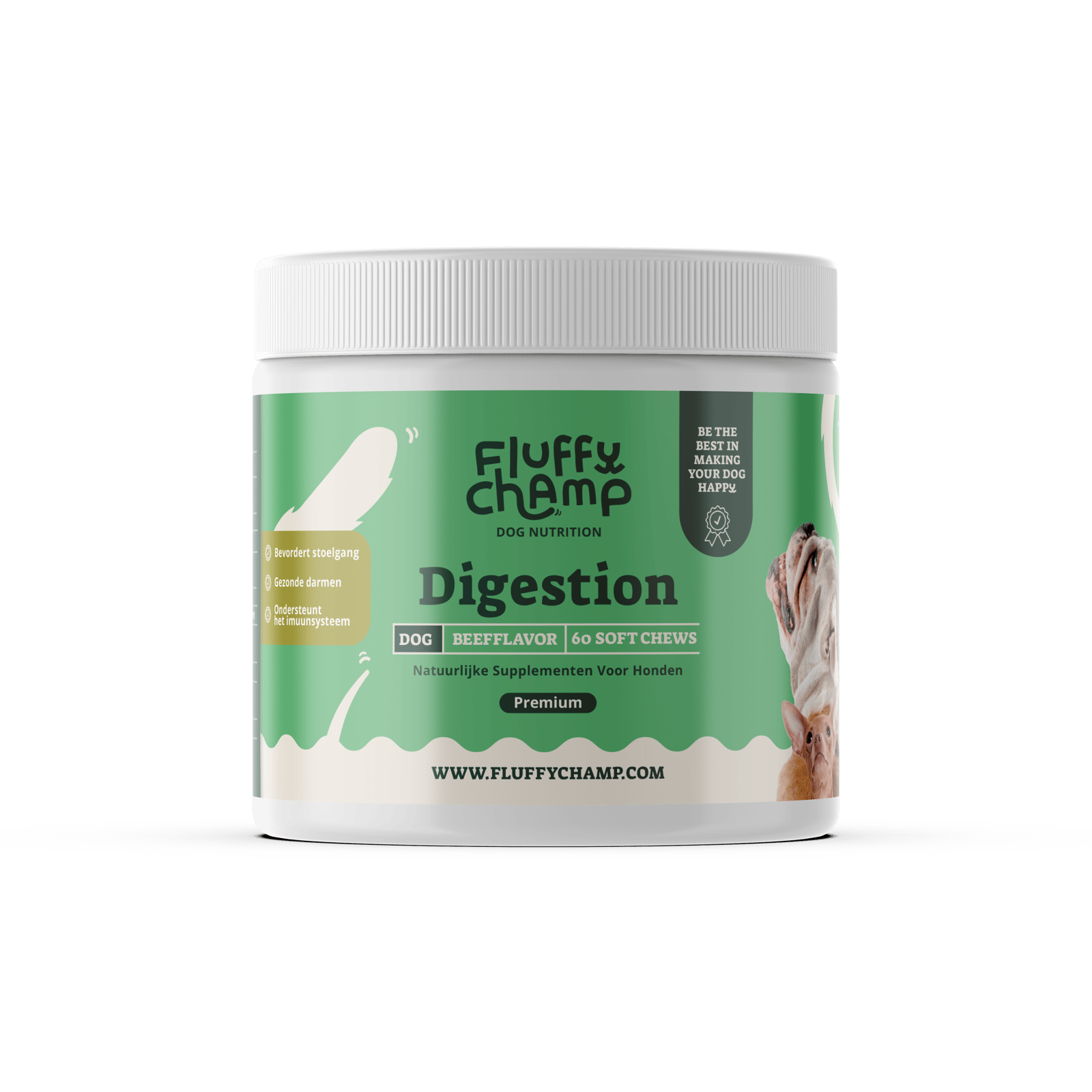 Digestion – 60 Dog Chews - Rich in Probiotics & Prebiotic Fibers