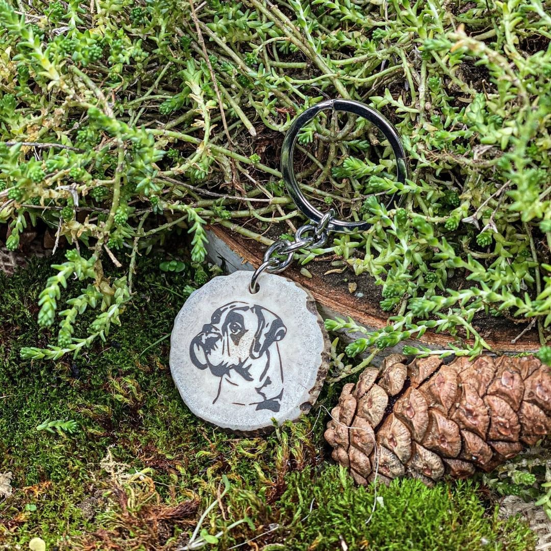Boxer antler key fob