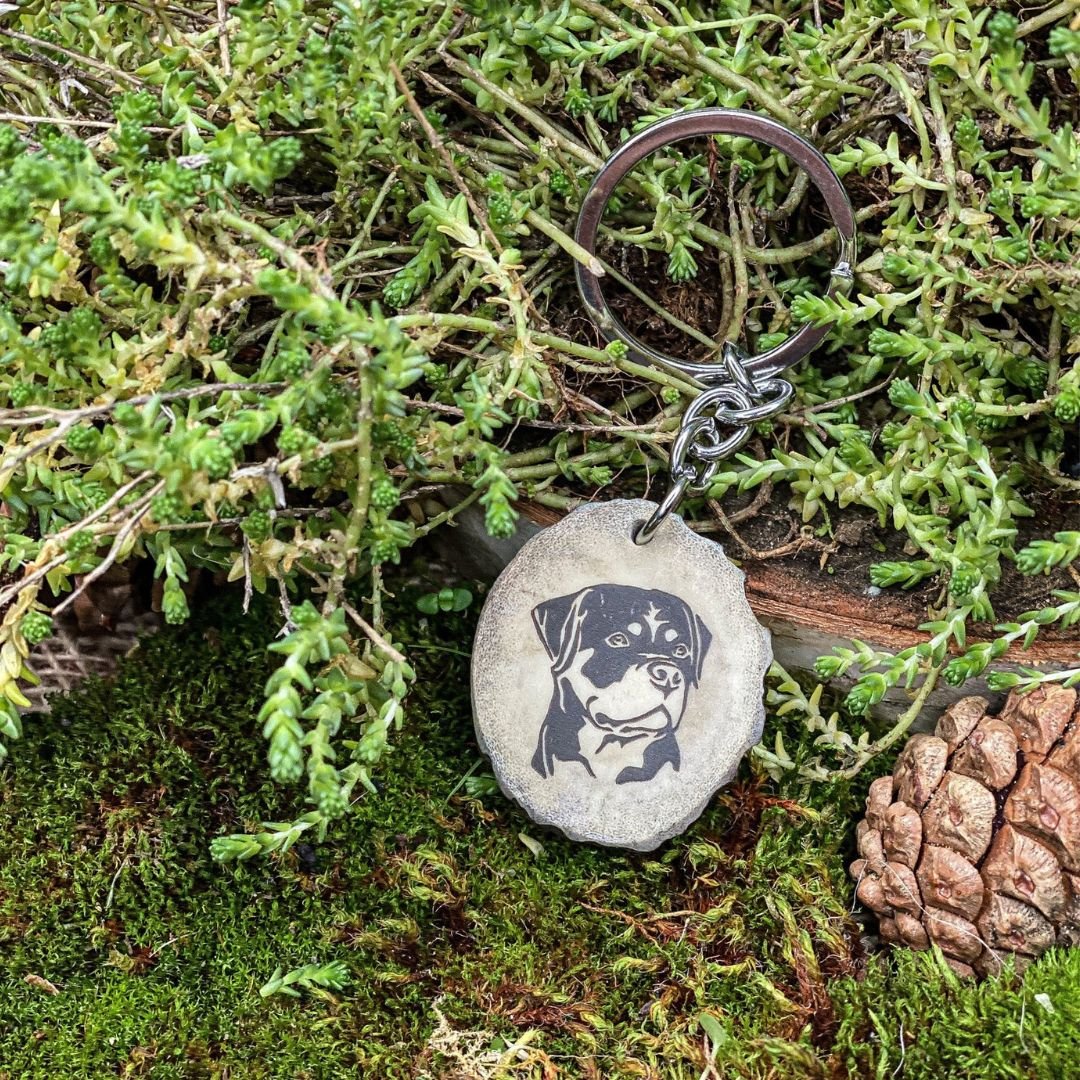 Rottweiler antler key fob