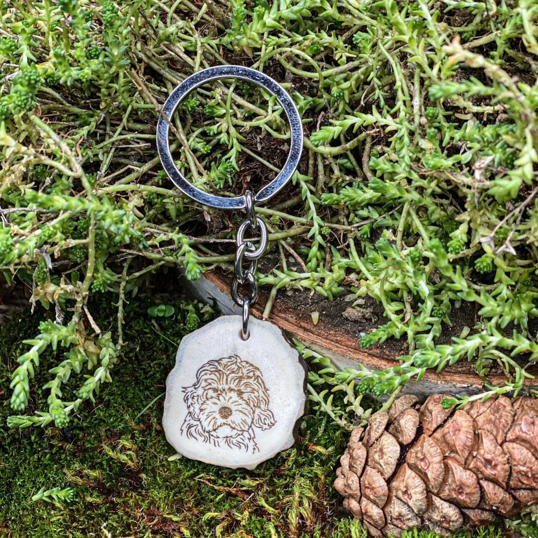 Cockapoo antler key fob