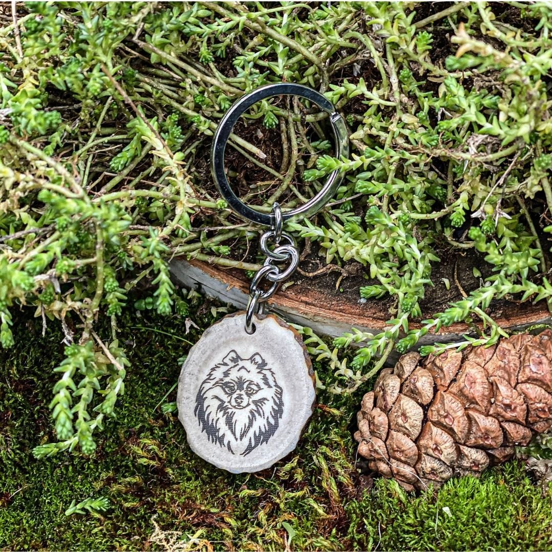 Pomeranian antler key fob