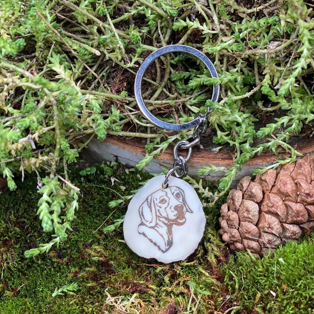 Beagle antler key fob