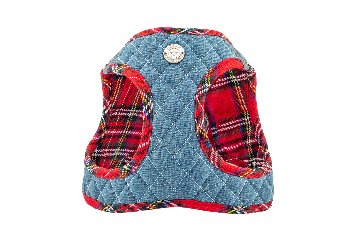 Step-In Harness - Red Plaid & Denim