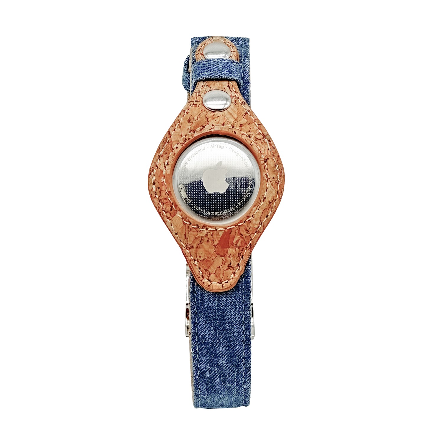 Airtag Collar - Denim & Cork