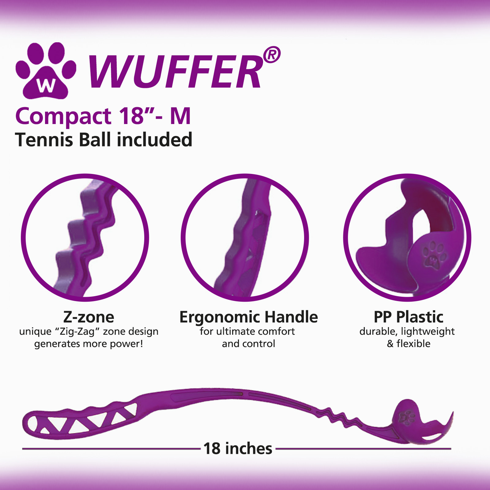 WUFFER Dog Ball Launcher, Dog Ball Launcher Thrower (PURPLE-LIMITED EDITION)