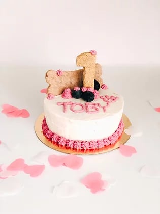4” dog cake