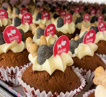 Carob Woofin with Vanilla Frosting