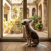 Chinese crested naked dog breed photo