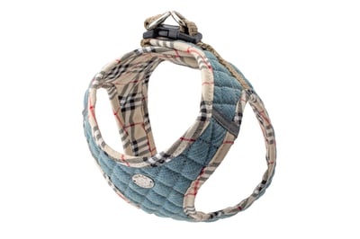 Step-In Harness - Beige Plaid & Denim