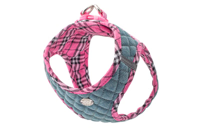Step-In Harness - Pink Plaid & Denim