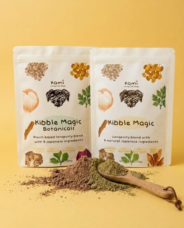 Supercharge your dog's bowl with Kibble Magic, Kami’s new Japanese longevity Kibble Boosters