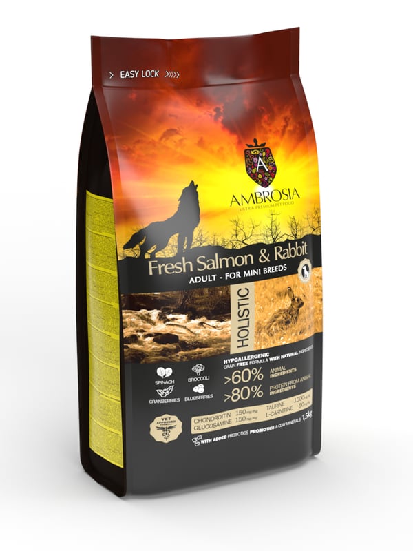 Ambrosia Fresh Salmon & Rabbit Adult Mini Breeds 2kg