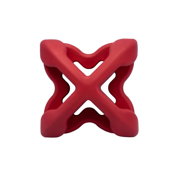 Chewtastic Geometrics Natural Rubber Interactive Toy Geo-AstroRolly Red