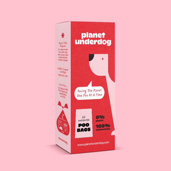 120 Box Compostable Poo Bags - Red