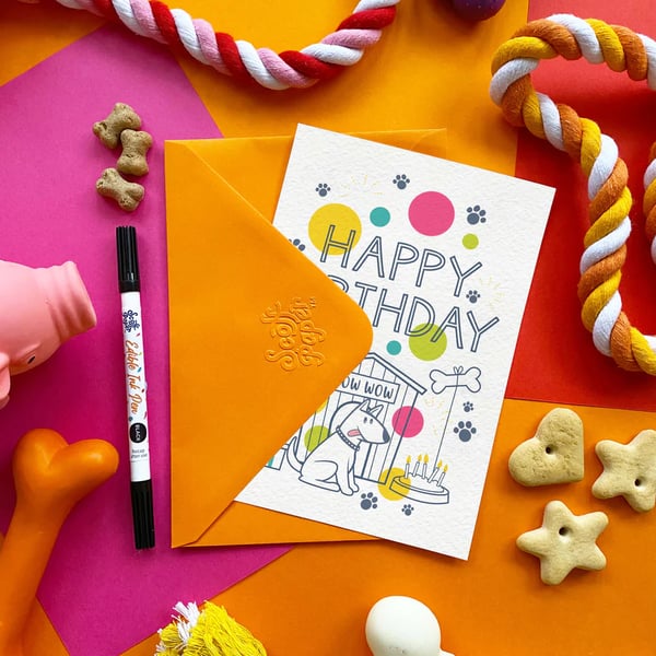 HAPPY BIRTHDAY BOW WOW CHICKEN CARD