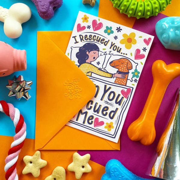 I RESCUED YOU - THEN YOU RESCUED ME CHICKEN CARD