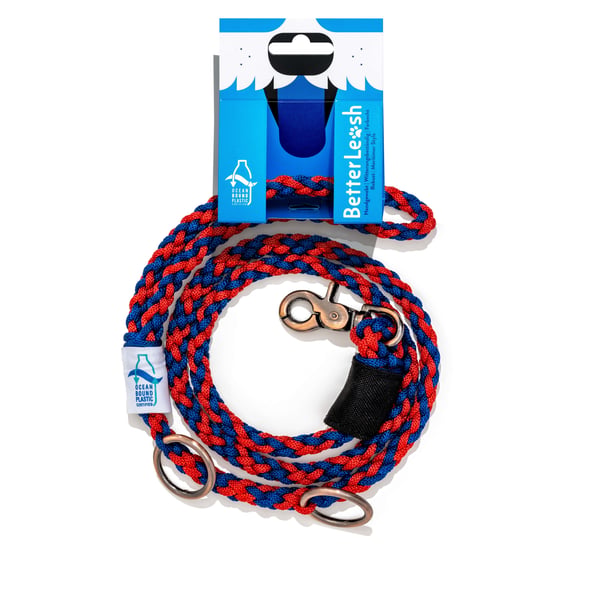 BetterLeash - Correa para perro de plástico reciclado 100% Fairtrade recuperado del océano