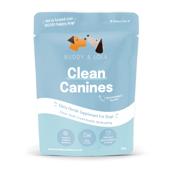 Natural Dental Meal Topper For Dogs: Buddy & Lola's Dental Support for Dogs, say goodbye to plaque build-up and hello to fresh breath!