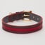 Luxury Leather Dog Collar Red on Grey For Medium to Large Dogs image 1