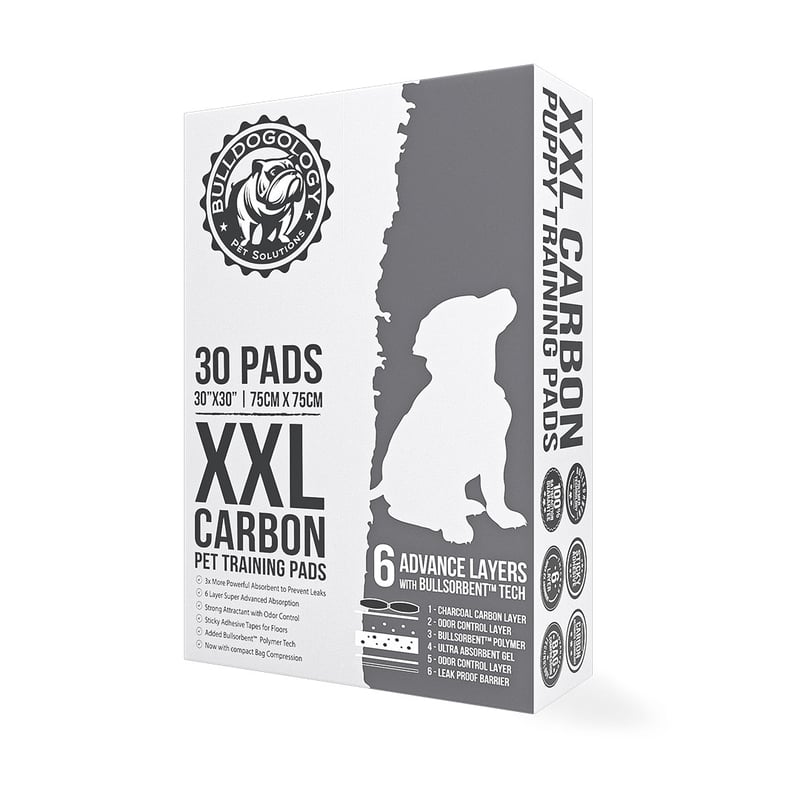 Bulldogology Charcoal XXL Pee Pads for Dogs Puppy Pee Pads with Adhesive Sticky Tape 2