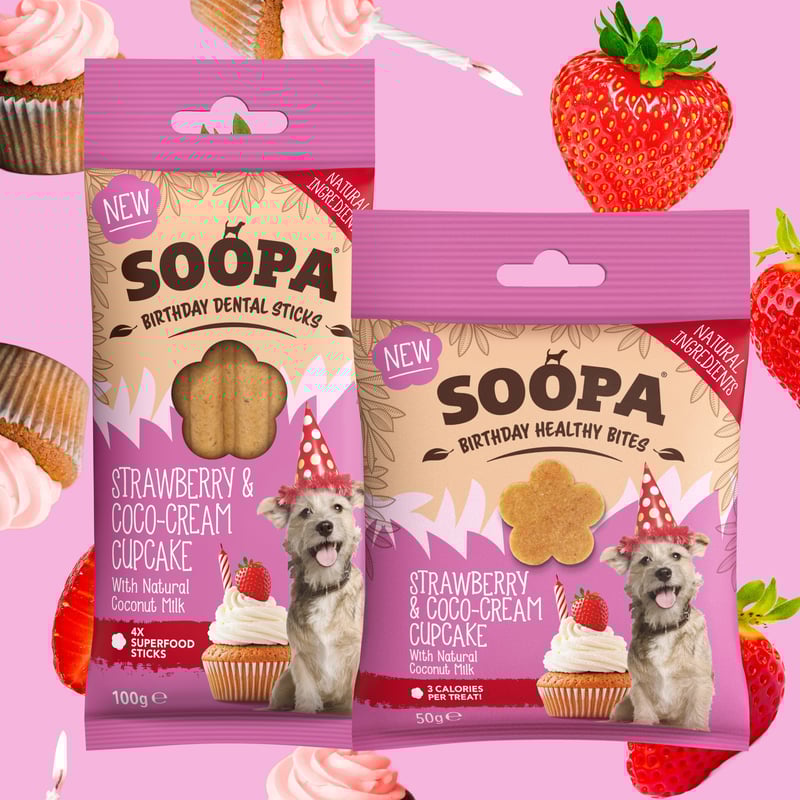 🎉 NEW LAUNCH! Paw-ty and Celebrate with Strawberry & Coco-Cream Birthday Treats 🐶