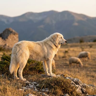 Mountain dog of the Maremmen and Abruzzo