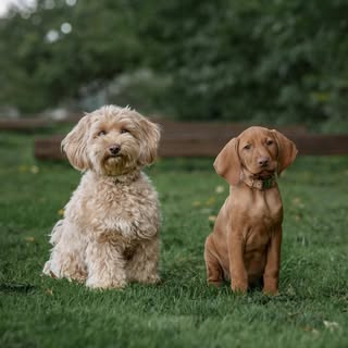 Wolf the Maltipoo & Lykke the Vizsla