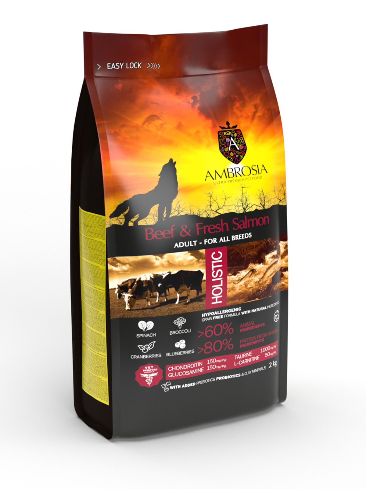 Ambrosia Beef & Fresh Salmon Adult All Breeds 2kg