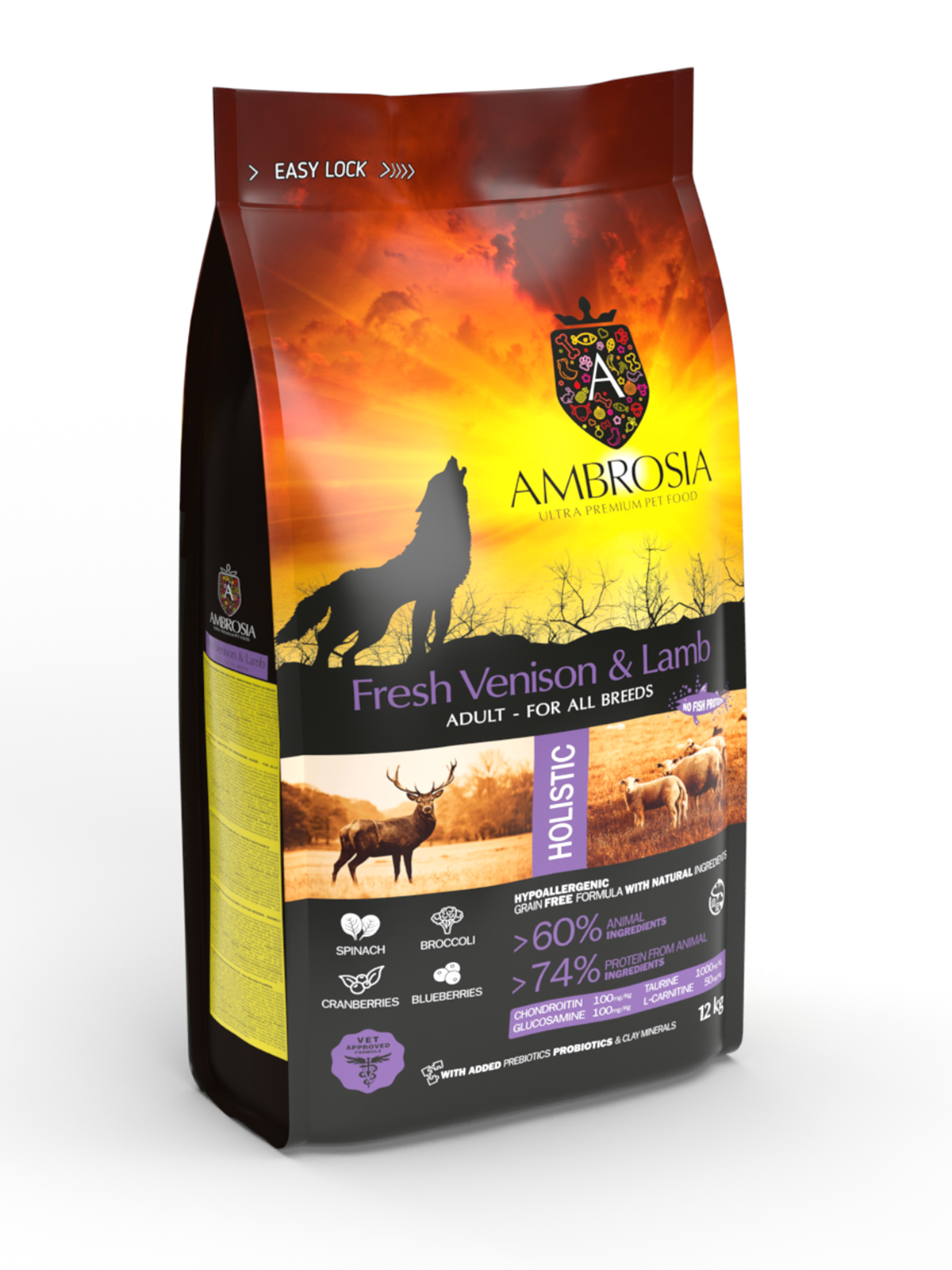 Ambrosia Fresh Venison & Lamb Adult All Breeds 2kg
