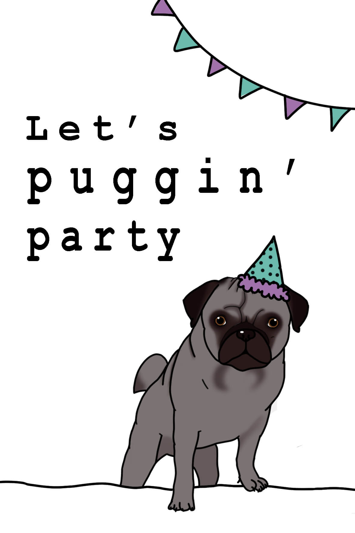 Wenskaart pug