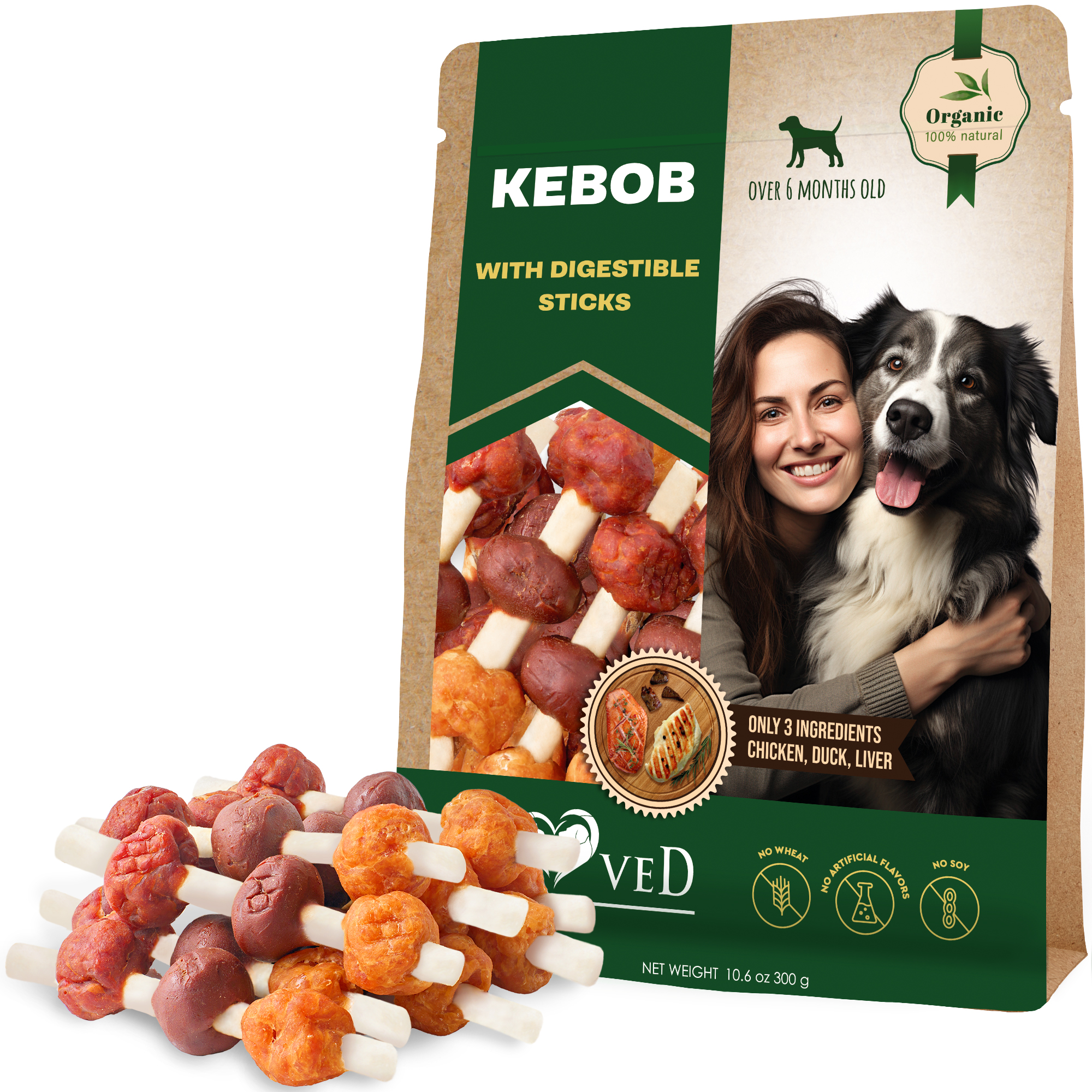 Kebob dog treats with protein - UK