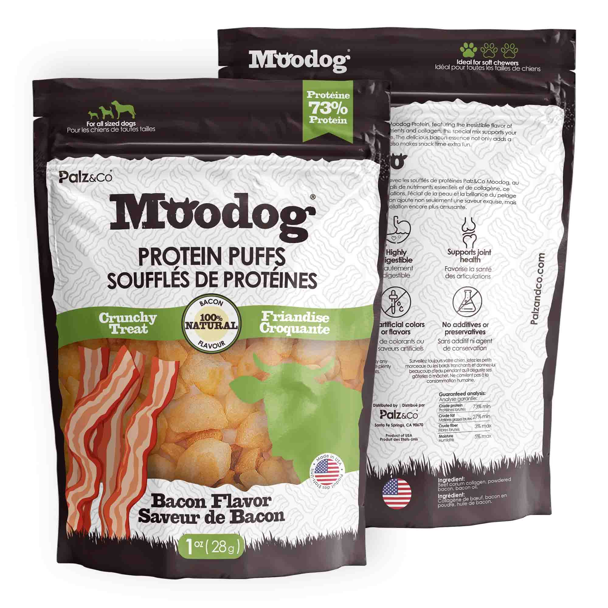 Moodog Protein Puffs Bag 1 oz (Bacon)