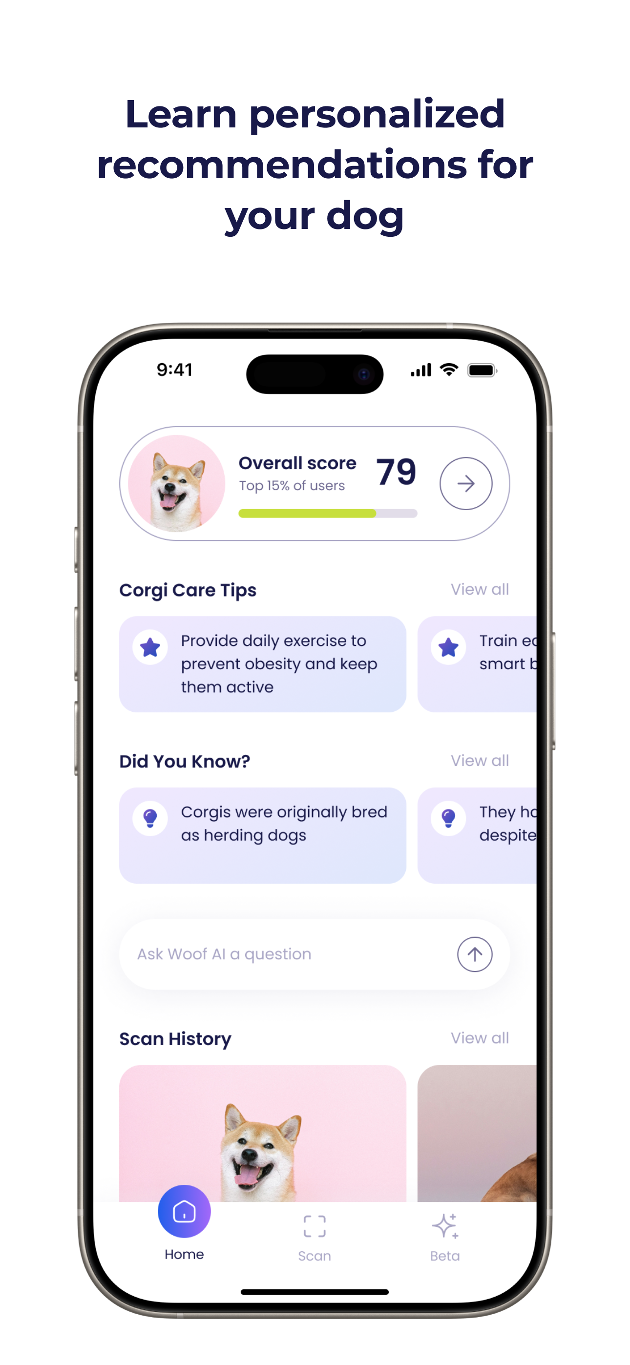 Woof Pet Insights- Dog Care Mobile App (iOS)