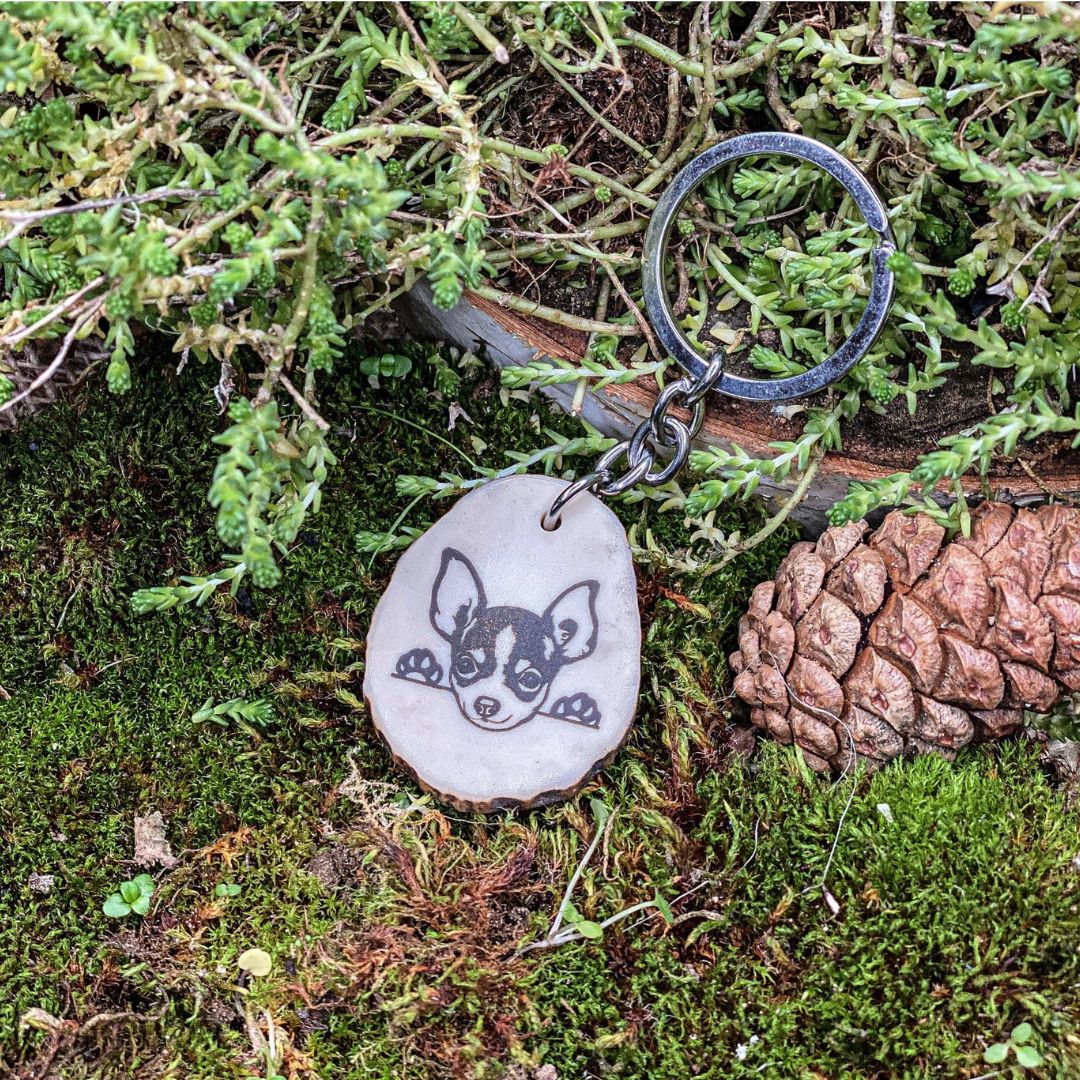 Chihuahua antler key fob
