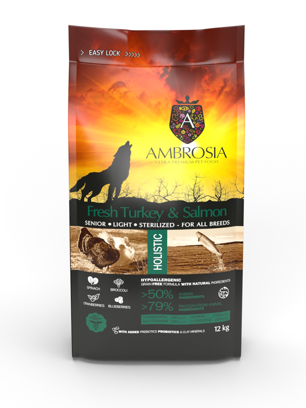 Ambrosia Fresh Turkey & Salmon Senior All Breeds 2kg