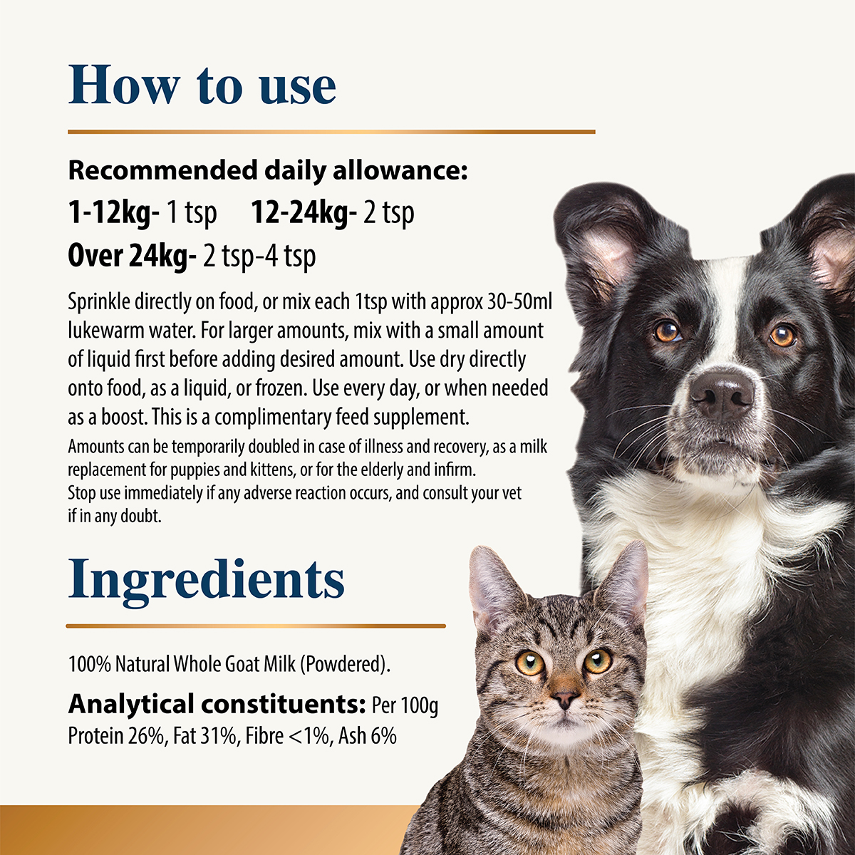 Goat Milk Plus Powder for Dogs & Cats - Single Pack