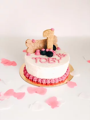 4” dog cake