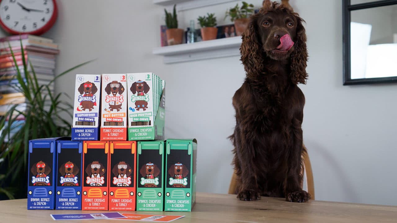 Denzel showing off his treats