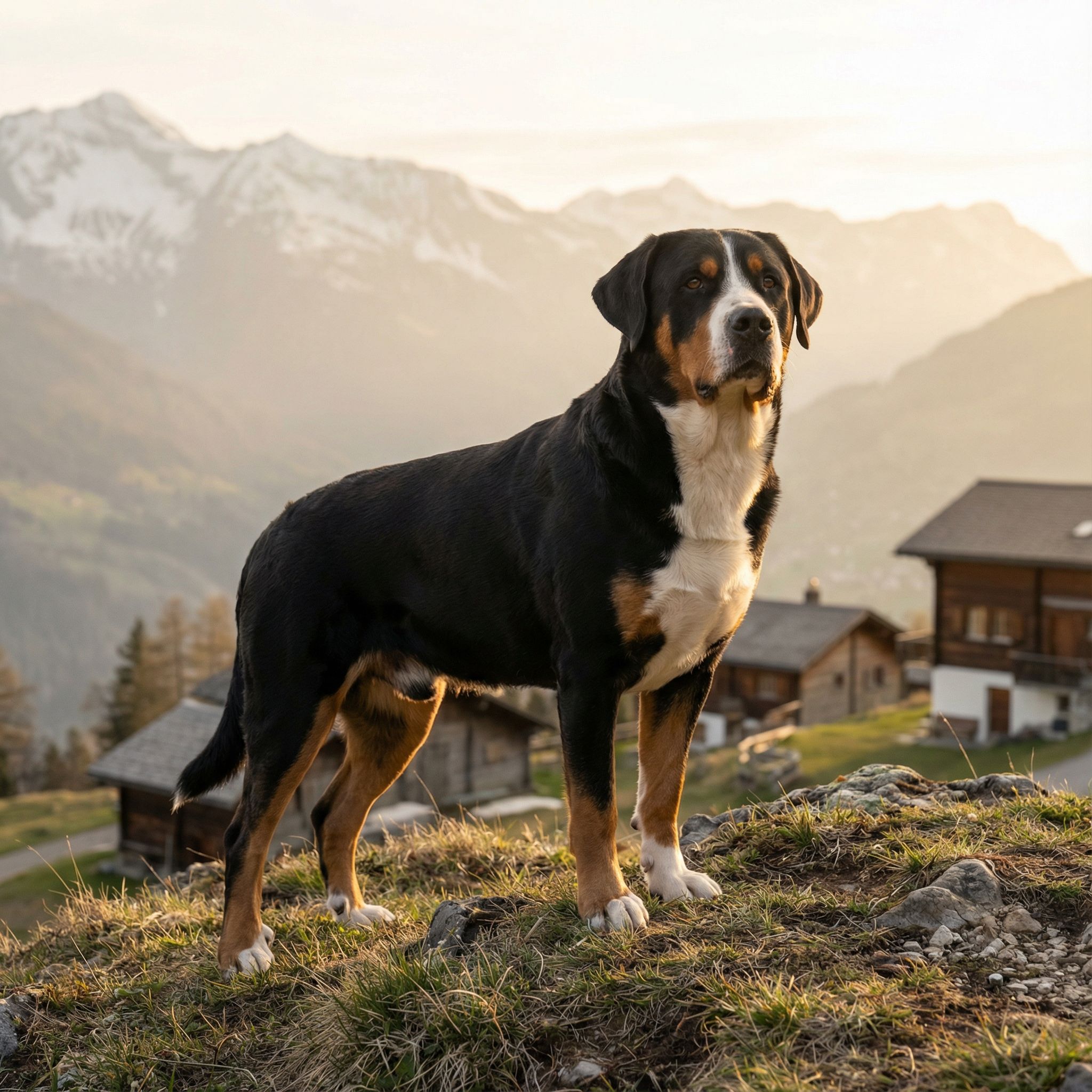 Large Swiss mountain dog